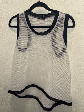 Prani European Mesh Tank Top with Black Trim - Women's Top